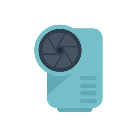 Action camera focus icon flat vector. Goal social. Job meeting isolatedのイラスト素材