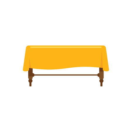 Wooden table icon flat vector. Wood desk. Leg board isolatedのイラスト素材