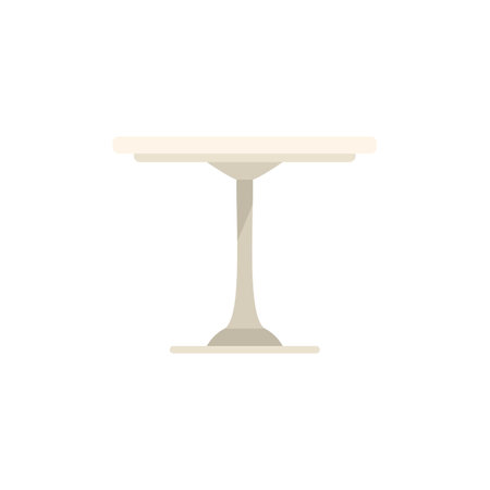 Round table icon flat vector. Wood furniture. Small plastic isolatedのイラスト素材