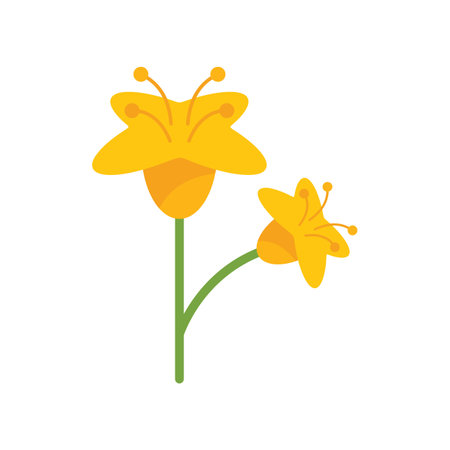 Canola flower icon flat vector. Plant seed. Rape field isolatedのイラスト素材