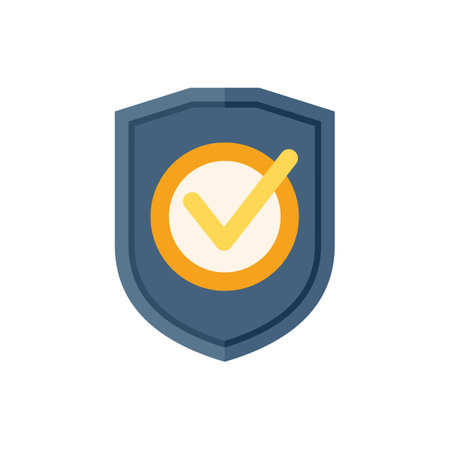 Secured credibility icon flat vector. Customer trust. Online review isolatedのイラスト素材