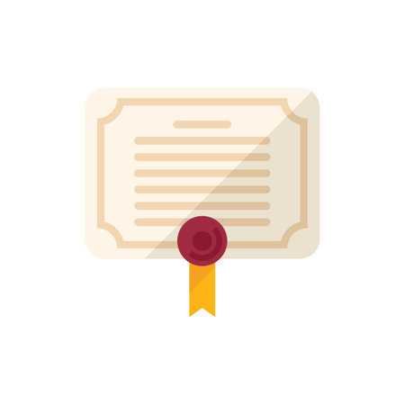 Credibility diploma icon flat vector. Customer trust. Online review isolatedのイラスト素材