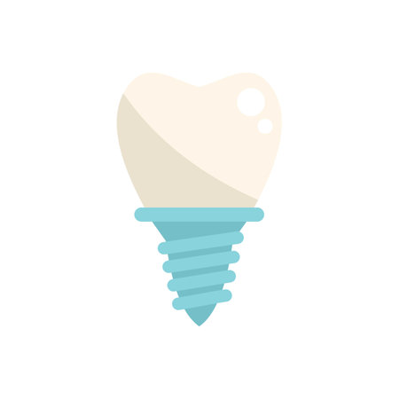 Dental implant icon flat vector. Doctor family. Medical patient isolatedのイラスト素材