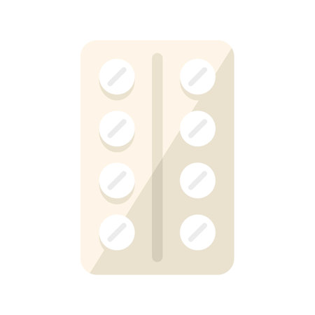 Pill blister icon flat vector. Doctor family. Medicine care isolatedのイラスト素材