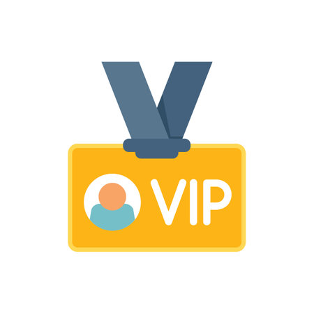 Vip event card icon flat vector. Business time. Calendar manager isolatedのイラスト素材