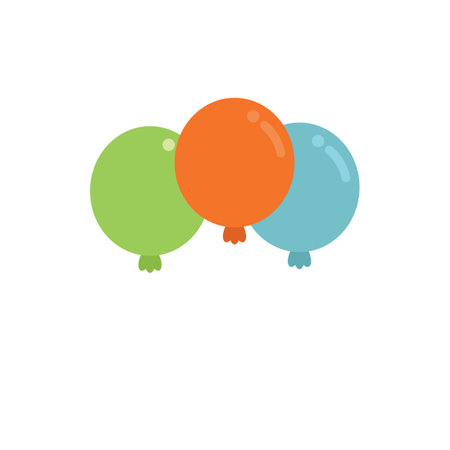 Event balloons icon flat vector. Company event. Calendar manager isolatedのイラスト素材