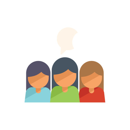 People meeting icon flat vector. Online forum. Digital web isolatedのイラスト素材