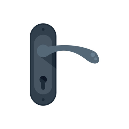 Doorknob icon flat vector. Door handle. Lock latch isolatedのイラスト素材