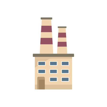 Eco factory icon flat vector. Water save. Clean power isolatedのイラスト素材