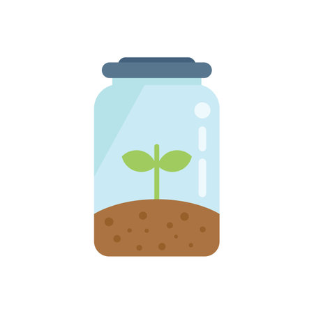 Eco plant tree jar icon flat vector. Farmer agriculture. Garden field isolatedのイラスト素材