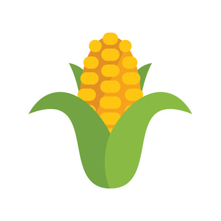 Eco corn icon flat vector. Animal organic. Garden food isolatedのイラスト素材