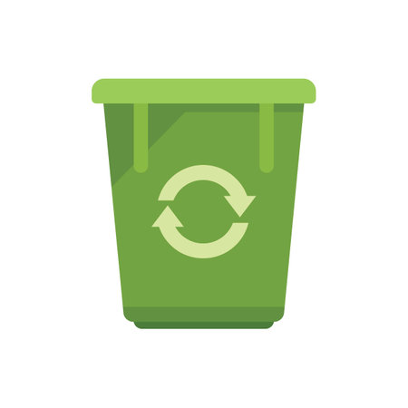 Recycle eco bag icon flat vector. Ocean waste. Water compost isolatedのイラスト素材