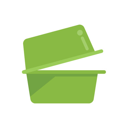 Food box icon flat vector. Eco recycle. Waste ocean isolatedのイラスト素材