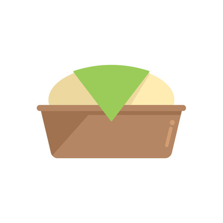 Ball dough icon flat vector. Bread knead. Pastry baking isolatedのイラスト素材