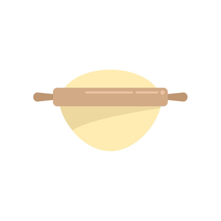 Cake dough icon flat vector. Flour knead. Pastry baking isolatedのイラスト素材