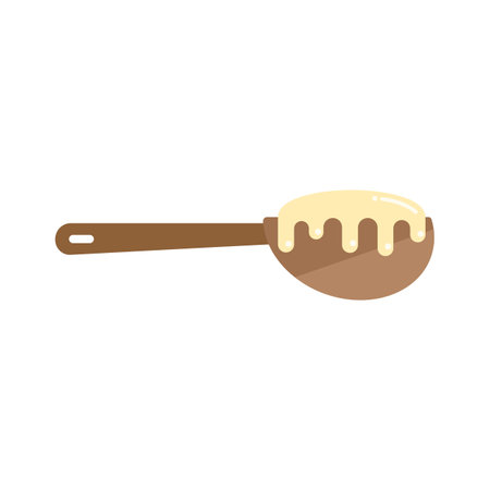Dough spoon icon flat vector. Flour pastry. Cake wheat isolatedのイラスト素材