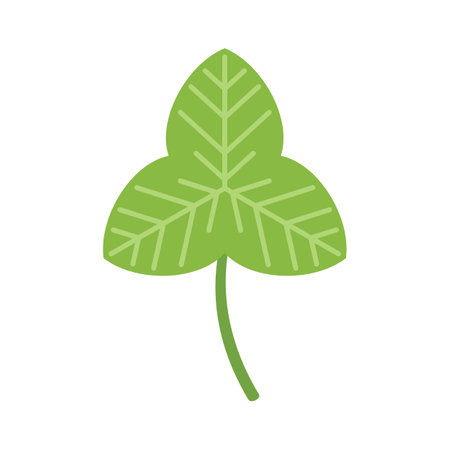 Shamrock clover icon flat vector. Irish luck. Shape day isolatedのイラスト素材