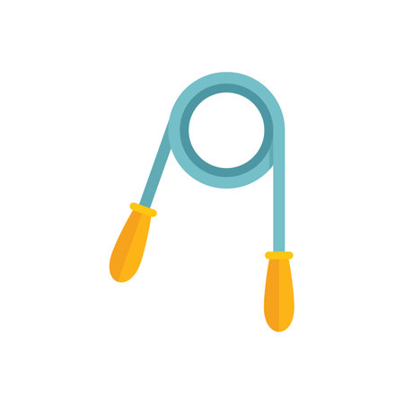 Jump rope icon flat vector. Healthy sport. Active fitness isolatedのイラスト素材
