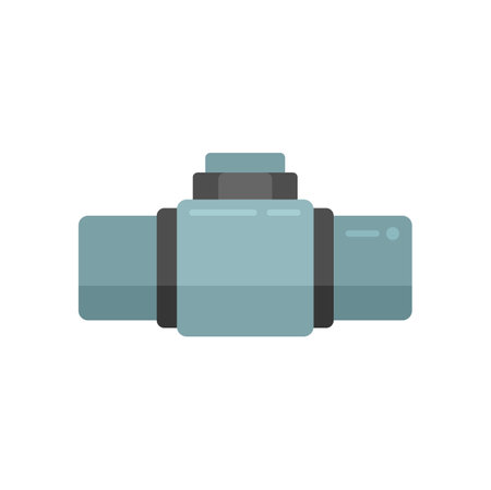 Metal pipe icon flat vector. Water tube. Gas pressure isolatedのイラスト素材
