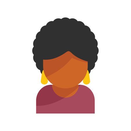 African woman icon flat vector. Generation age. Adult life isolatedのイラスト素材