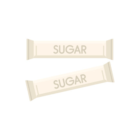 Sugar sticks icon flat vector. Airline food. Airplane service isolatedのイラスト素材