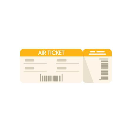 Template airline ticket icon flat vector. Fly trip. Airport travel isolatedのイラスト素材