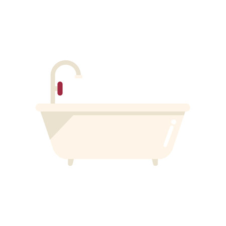 Bathtub icon flat vector. Water pipe. Service plumber isolatedのイラスト素材