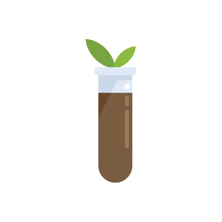 Agriculture lab test tube icon flat vector. Gmo food. Gene medicine isolatedのイラスト素材