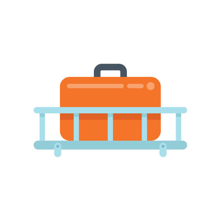 Bag roof rack icon flat vector. Car box. Trunk travel isolatedのイラスト素材