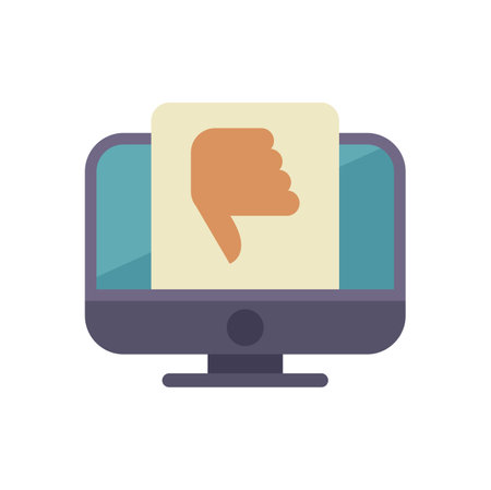 Pc dislike icon flat vector. Social media. Negative person isolatedのイラスト素材