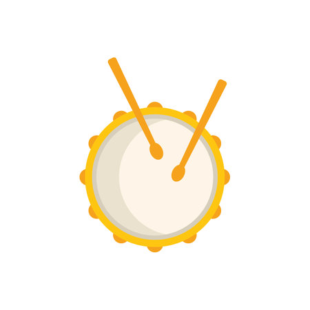 Drum icon flat vector. Music instrument. Acoustic parade isolatedのイラスト素材