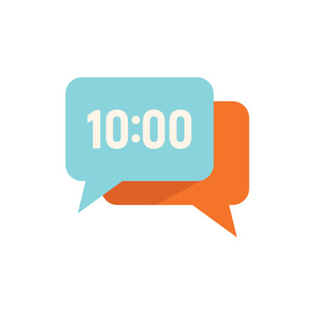 Job hour chat icon flat vector. Work time. Home clock isolated