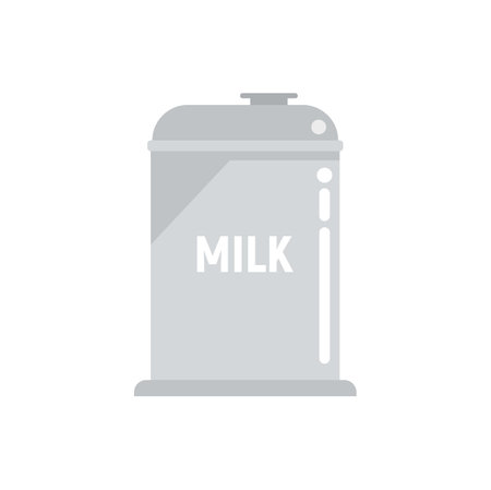 Milk pot icon flat vector. Cheese production. Dairy process isolatedのイラスト素材