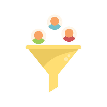 Audience funnel icon flat vector. Target hunter. Customer digital isolatedのイラスト素材