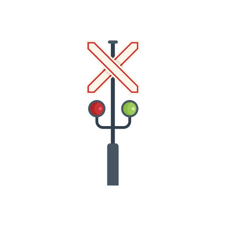 Control lights icon flat vector. Sign traffic. Transport obstacle isolatedのイラスト素材