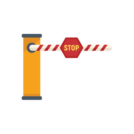 Stop barrier icon flat vector. Safety traffic. Railway sign isolatedのイラスト素材