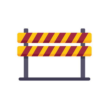 Block train icon flat vector. Safety gate. Sign obstacle isolatedのイラスト素材