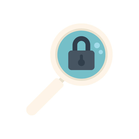 Privacy magnifier icon flat vector. Data protect. Personal safe isolatedのイラスト素材