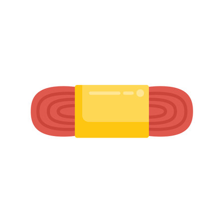 Fabric craft icon flat vector. Wool knit. Winter ball isolatedのイラスト素材