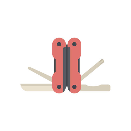 Multitool icon flat vector. Army knife. Camping kit isolatedのイラスト素材