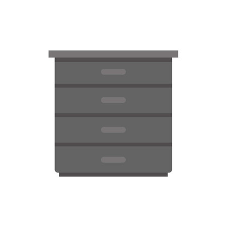 Modern drawer icon flat vector. Kitchen design. Stove wall isolatedのイラスト素材