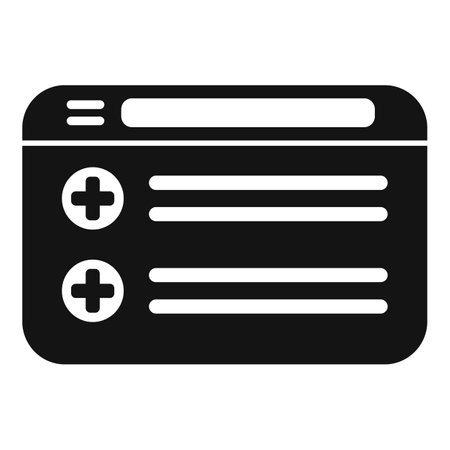 Web patient card icon simple vector. Record doctor. Electronic reportのイラスト素材