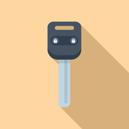 Lock car key icon flat vector. Smart button. Digital deviceのイラスト素材