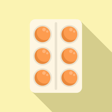Cough drops blister icon flat vector. Sore remedy. Candy medicationのイラスト素材