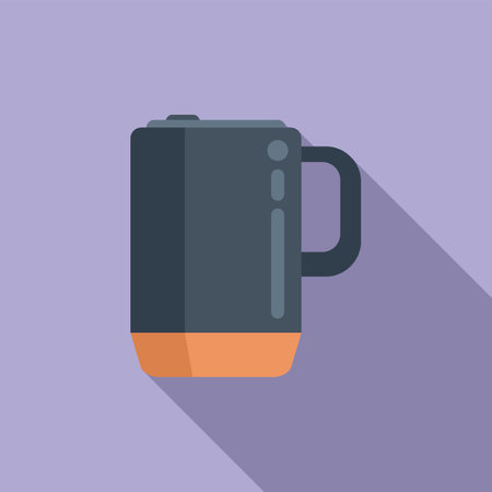 Lid thermo cup icon flat vector. Coffee mug. Flask travelのイラスト素材