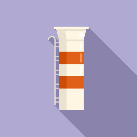 Roof chimney icon flat vector. Smoke factory. Fire industrialのイラスト素材