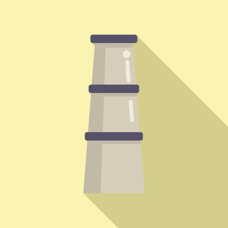 Pollution chimney icon flat vector. Smoke factory. Fireplace stackのイラスト素材