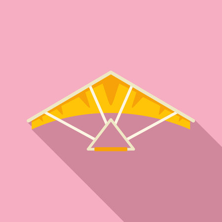 Wind hang glider icon flat vector. Para air. Man skyのイラスト素材