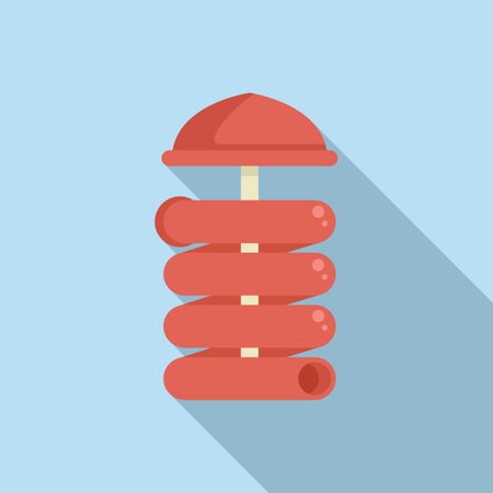 Spiral umbrella tube icon flat vector. Aqua pool. Summer playgroundのイラスト素材
