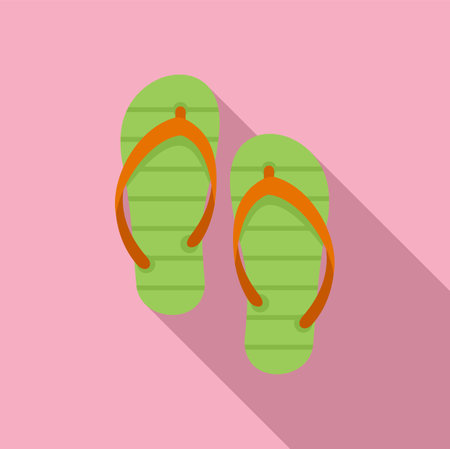 Water park slippers icon flat vector. Waterpark pool. Summer aquaticのイラスト素材